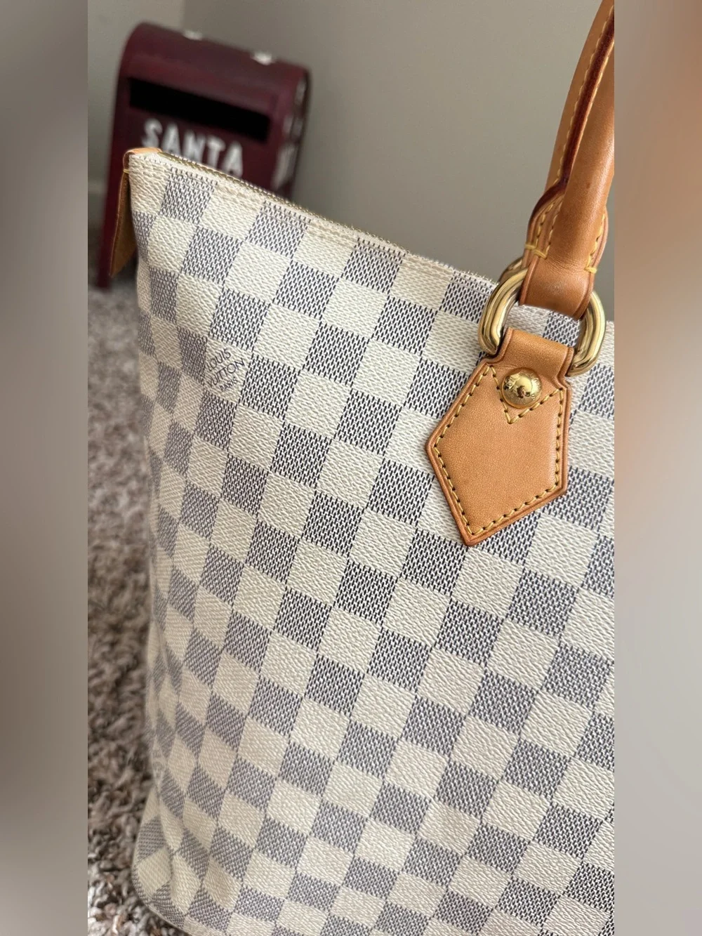 Authentic Louis Vuitton Saleya MM Azur Canvas